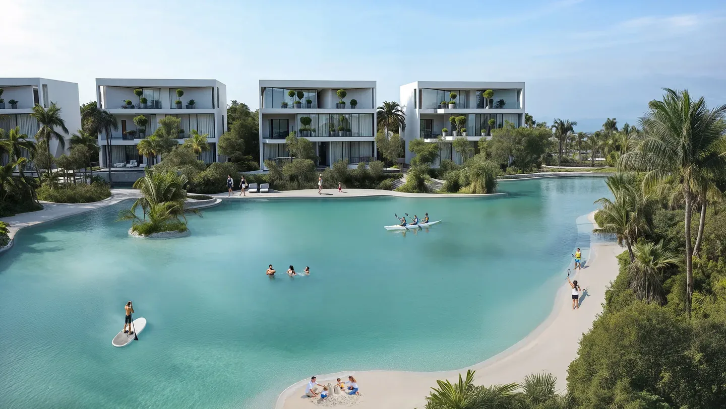 Lunaya lagoon landscape and residences