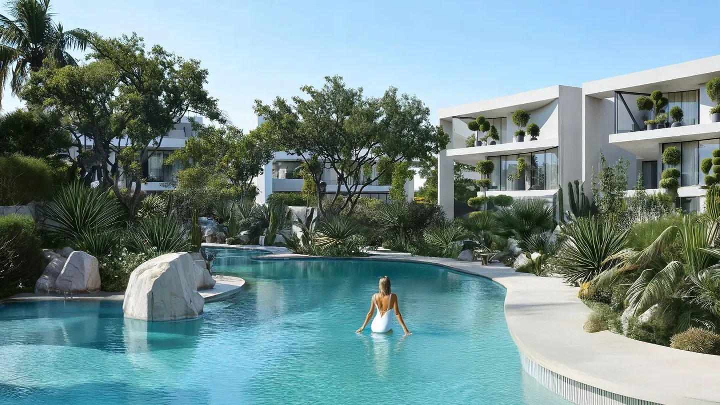 Swimmable lagoons at Lunaya